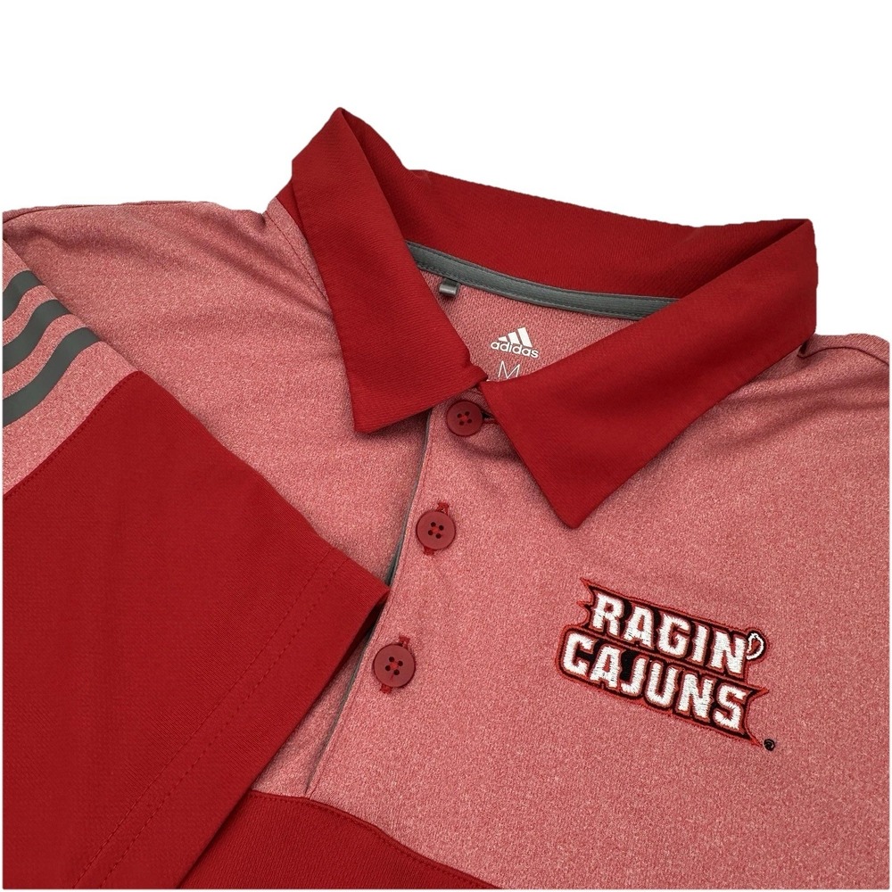 Adidas‎ Golf Louisiana Ragin Cajuns Polo Shirt Mens Medium Red Performance